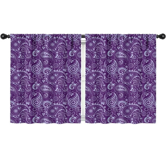 Blackout Kids Curtains,Purple Paisley Pattern Childrens Insulated Curtains Set Of 2,Bedroom Essentials,Toddler Room Decor 52x63in(132x160cm)