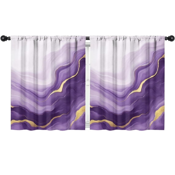 Blackout Kids Curtains,Purple and Gold Marble Texture Childrens Insulated Curtains Set Of 2,Bedroom Essentials,Toddler Room Decor 52x63in(132x160cm)