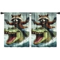 thumbnail image 1 of Blackout Kids Curtains,Raccoon and Alligato Childrens Insulated Curtains Set Of 2,Bedroom Essentials,Toddler Room Decor 42x54in(106x137cm), 1 of 4