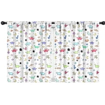 Blackout Kids Curtains,Rainbow Dinosaurs Rockets Pattern Childrens Insulated Curtains Set Of 2,Bedroom Essentials,Toddler Room Decor 42"x54"