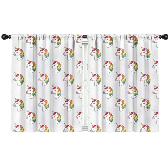 Blackout Kids Curtains,Rainbow Mane Unicorn Pattern Childrens Insulated Curtains Set Of 2,Bedroom Essentials,Toddler Room Decor 42"x54"