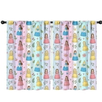 Blackout Kids Curtains,Rainbow Princess Flower Pattern Childrens Insulated Curtains Set Of 2,Bedroom Essentials,Toddler Room Decor 42"x63"