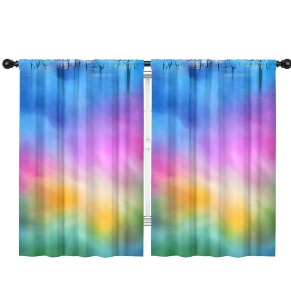 Blackout Kids Curtains,Rainbow Tie Dye Cloud Pattern Childrens Insulated Curtains Set Of 2,Bedroom Essentials,Toddler Room Decor 42"x63"