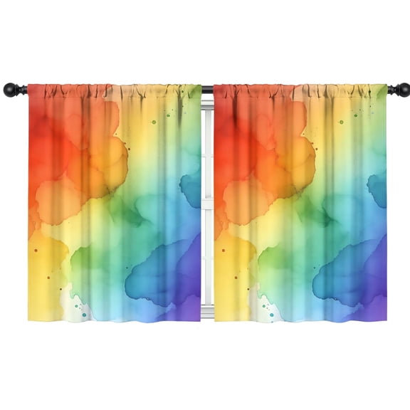 Blackout Kids Curtains,Rainbow Tie Dye Ink Pattern Childrens Insulated Curtains Set Of 2,Bedroom Essentials,Toddler Room Decor 42"x54"