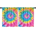 thumbnail image 1 of Blackout Kids Curtains,Rainbow Tie Dye Mandala Pattern Childrens Insulated Curtains Set Of 2,Bedroom Essentials,Toddler Room Decor 52"x63", 1 of 5