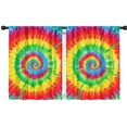 thumbnail image 1 of Blackout Kids Curtains,Rainbow Tie Dye Spiral Childrens Insulated Curtains Set Of 2,Bedroom Essentials,Toddler Room Decor 42"x54", 1 of 5