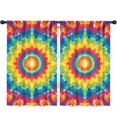 thumbnail image 1 of Blackout Kids Curtains,Rainbow Tie Dye Star Mandala Pattern Childrens Insulated Curtains Set Of 2,Bedroom Essentials,Toddler Room Decor 52"x84", 1 of 5