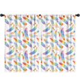 thumbnail image 1 of Blackout Kids Curtains,Rainbow Watercolor Feather Pattern Childrens Insulated Curtains Set Of 2,Bedroom Essentials,Toddler Room Decor 52x84in(132x213cm), 1 of 5