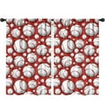thumbnail image 1 of Blackout Kids Curtains,Red Baseballs Pattern Childrens Insulated Curtains Set Of 2,Bedroom Essentials,Toddler Room Decor 52"x84", 1 of 5