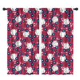 thumbnail image 1 of Blackout Kids Curtains,Red Baseballs with Blue Flowers Pattern Childrens Insulated Curtains Set Of 2,Bedroom Essentials,Toddler Room Decor 42"x84", 1 of 5