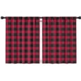 thumbnail image 1 of Blackout Kids Curtains,Red Black Plaid Checkered Pattern Childrens Insulated Curtains Set Of 2,Bedroom Essentials,Toddler Room Decor 42"x54", 1 of 5