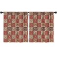 thumbnail image 1 of Blackout Kids Curtains,Red Boho Ethnic Floral Patchwork Pattern Childrens Insulated Curtains Set Of 2,Bedroom Essentials,Toddler Room Decor 52x63in(132x160cm), 1 of 5