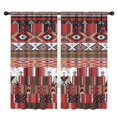 thumbnail image 1 of Blackout Kids Curtains,Red Boho Tribal Diamonds and Rectangles Pattern Childrens Insulated Curtains Set Of 2,Bedroom Essentials,Toddler Room Decor 42x84in(106x213cm), 1 of 5