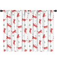 thumbnail image 1 of Blackout Kids Curtains,Red Cat and Leaf White Pattern Children's Insulated Curtains Set Of 2,Bedroom Essentials,Toddler Room Decor 52"x84", 1 of 5