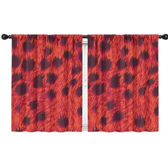 Blackout Kids Curtains,Red Cheetah Leopard Pattern Childrens Insulated Curtains Set Of 2,Bedroom Essentials,Toddler Room Decor 42"x54"