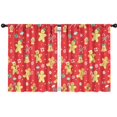 thumbnail image 1 of Blackout Kids Curtains,Red Christmas Gingerbread Man Pattern Childrens Insulated Curtains Set Of 2,Bedroom Essentials,Toddler Room Decor 42"x54", 1 of 5