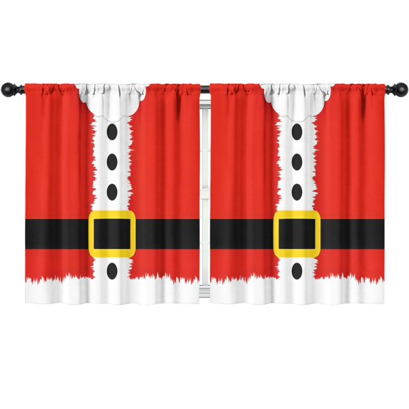 Blackout Kids Curtains,Red Christmas Santa Costume Pattern Childrens Insulated Curtains Set Of 2,Bedroom Essentials,Toddler Room Decor 52"x63"