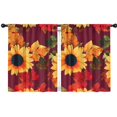 thumbnail image 1 of Blackout Kids Curtains,Red Leaf Sunflower Pattern Childrens Insulated Curtains Set Of 2,Bedroom Essentials,Toddler Room Decor 42"x54", 1 of 5