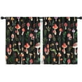 thumbnail image 1 of Blackout Kids Curtains,Red Mushroom Leaf Black Pattern Childrens Insulated Curtains Set Of 2,Bedroom Essentials,Toddler Room Decor 42"x54", 1 of 5