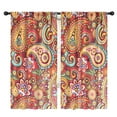 thumbnail image 1 of Blackout Kids Curtains,Red Pioneer Flower and Paisley Pattern Childrens Insulated Curtains Set Of 2,Bedroom Essentials,Toddler Room Decor 42x84in(106x213cm), 1 of 5