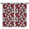 thumbnail image 1 of Blackout Kids Curtains,Red Skull Rose Pattern Childrens Insulated Curtains Set Of 2,Bedroom Essentials,Toddler Room Decor 42"x84", 1 of 5