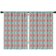 thumbnail image 1 of Blackout Kids Curtains,Red Teal Checkerboard Checkered Pattern Childrens Insulated Curtains Set Of 2,Bedroom Essentials,Toddler Room Decor 42"x63", 1 of 5