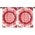 thumbnail image 1 of Blackout Kids Curtains,Red White Tie Dye Mandala Pattern Childrens Insulated Curtains Set Of 2,Bedroom Essentials,Toddler Room Decor 42"x54", 1 of 5