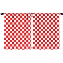 Blackout Kids Curtains,Red and Black Checkered Pattern Childrens Insulated Curtains Set Of 2,Bedroom Essentials,Toddler Room Decor 42"x54"