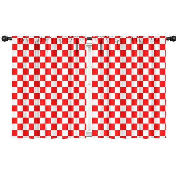 Blackout Kids Curtains,Red and Black Checkered Pattern Childrens Insulated Curtains Set Of 2,Bedroom Essentials,Toddler Room Decor 42"x54"