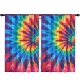 thumbnail image 1 of Blackout Kids Curtains,Red and Green Tie Dye Pattern Children's Insulated Curtains Set Of 2,Bedroom Essentials,Toddler Room Decor 52"x84", 1 of 5