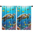 thumbnail image 1 of Blackout Kids Curtains,Sea Turtle Sjellyfish Childrens Insulated Curtains Set Of 2,Bedroom Essentials,Toddler Room Decor 52x84in(132x213cm), 1 of 4