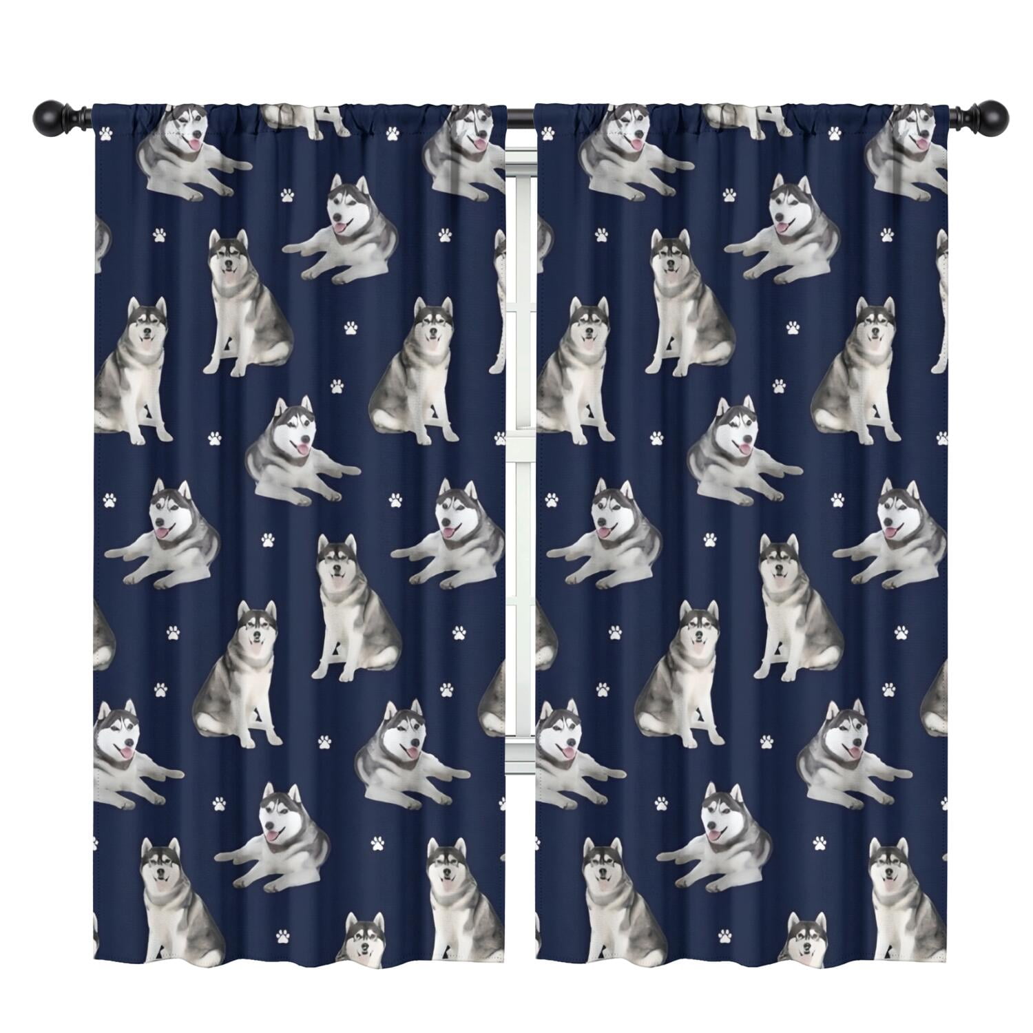 Blackout Kids Curtains Siberian Husky Childrens Insulated Curtains Set Blackout Kids Curtains Siberian Husky Childrens Insulated Curtains Set
