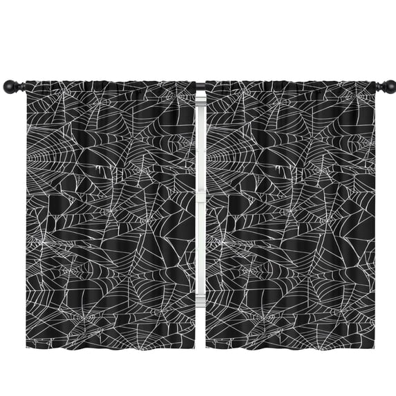 Blackout Kids Curtains,Spider Web Halloween Pattern Childrens Insulated Curtains Set Of 2,Bedroom Essentials,Toddler Room Decor 42"x63"