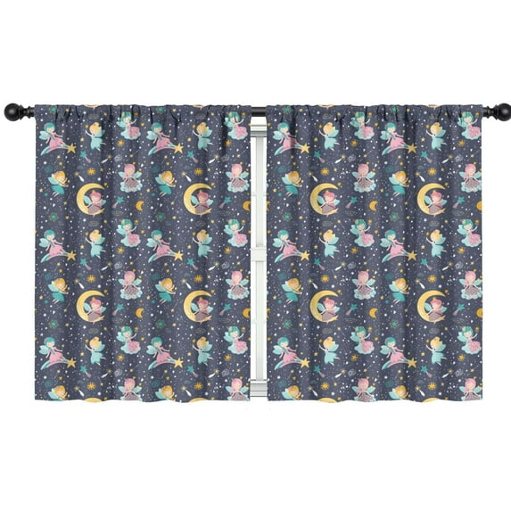 Blackout Kids Curtains,Star Fairy Princess Pattern Childrens Insulated Curtains Set Of 2,Bedroom Essentials,Toddler Room Decor 42"x54"