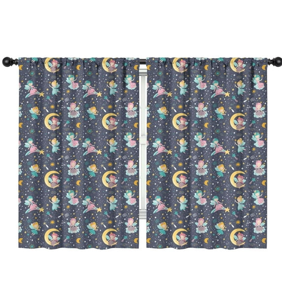 Blackout Kids Curtains,Star Fairy Princess Pattern Childrens Insulated Curtains Set Of 2,Bedroom Essentials,Toddler Room Decor 42"x63"