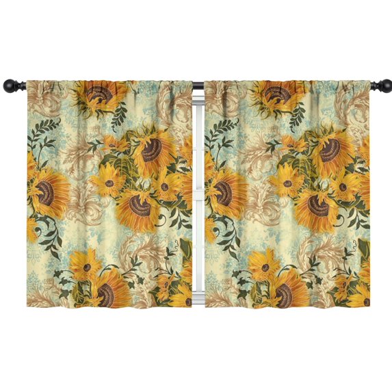 Blackout Kids Curtains,Sunflower Childrens Insulated Curtains Set Of 2,Bedroom Essentials,Toddler Room Decor 42x54in(106x137cm)