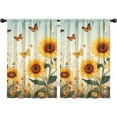 thumbnail image 1 of Blackout Kids Curtains,Sunflowers and Butterflies Childrens Insulated Curtains Set Of 2,Bedroom Essentials,Toddler Room Decor 42x63in(106x160cm), 1 of 4