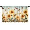 thumbnail image 1 of Blackout Kids Curtains,Sunflowers and Butterflies Childrens Insulated Curtains Set Of 2,Bedroom Essentials,Toddler Room Decor 52x63in(132x160cm), 1 of 4