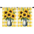 thumbnail image 1 of Blackout Kids Curtains,Sunflowers and Checkered Childrens Insulated Curtains Set Of 2,Bedroom Essentials,Toddler Room Decor 42x54in(106x137cm), 1 of 4