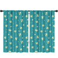 thumbnail image 1 of Blackout Kids Curtains,Teal Daisy Flower Yellow Blooms Pattern Childrens Insulated Curtains Set Of 2,Bedroom Essentials,Toddler Room Decor 52"x84", 1 of 5