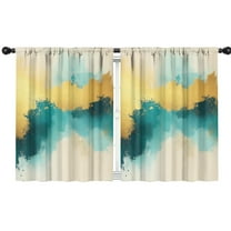 Blackout Kids Curtains,Teal Gold Marble Childrens Insulated Curtains Set Of 2,Bedroom Essentials,Toddler Room Decor 42x54in(106x137cm)