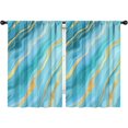 thumbnail image 1 of Blackout Kids Curtains,Teal Gold Marble Childrens Insulated Curtains Set Of 2,Bedroom Essentials,Toddler Room Decor 42x63in(106x160cm), 1 of 4