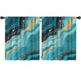 thumbnail image 1 of Blackout Kids Curtains,Teal Gold Marble Childrens Insulated Curtains Set Of 2,Bedroom Essentials,Toddler Room Decor 52x63in(132x160cm), 1 of 4