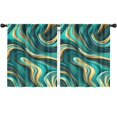 thumbnail image 1 of Blackout Kids Curtains,Teal Gold Marble Childrens Insulated Curtains Set Of 2,Bedroom Essentials,Toddler Room Decor 52x63in(132x160cm), 1 of 4