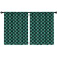 thumbnail image 1 of Blackout Kids Curtains,Teal and Black Checkerboard Pattern Childrens Insulated Curtains Set Of 2,Bedroom Essentials,Toddler Room Decor 42"x54", 1 of 5