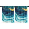thumbnail image 1 of Blackout Kids Curtains,Teal and Gold Marble Ink Swirls Pattern Childrens Insulated Curtains Set Of 2,Bedroom Essentials,Toddler Room Decor 42"x54", 1 of 5
