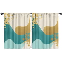Blackout Kids Curtains,Teal and Gold Marble Wavy Lines Pattern Childrens Insulated Curtains Set Of 2,Bedroom Essentials,Toddler Room Decor 42"x54"