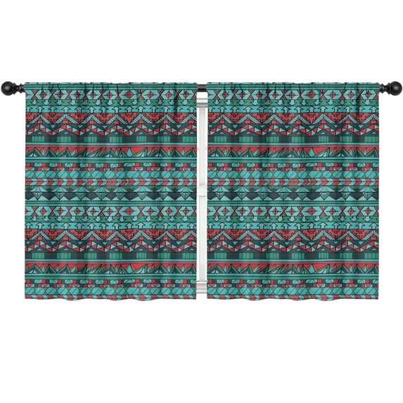Blackout Kids Curtains,Turquoise Boho Tribal Triangles and Arrows Pattern Childrens Insulated Curtains Set Of 2,Bedroom Essentials,Toddler Room Decor 52x63in(132x160cm)