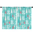 thumbnail image 1 of Blackout Kids Curtains,Turquoise Christmas Tree Pattern Childrens Insulated Curtains Set Of 2,Bedroom Essentials,Toddler Room Decor 42"x63", 1 of 5