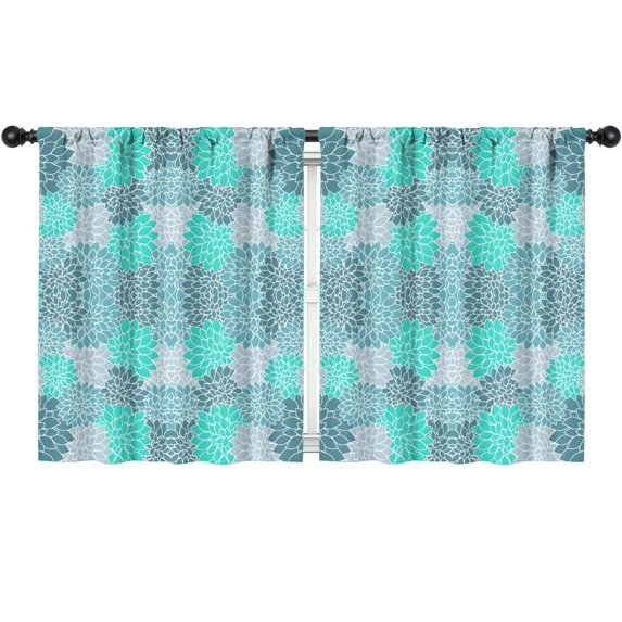 Blackout Kids Curtains,Turquoise Floral and Petal Pattern Childrens Insulated Curtains Set Of 2,Bedroom Essentials,Toddler Room Decor 52x63in(132x160cm)